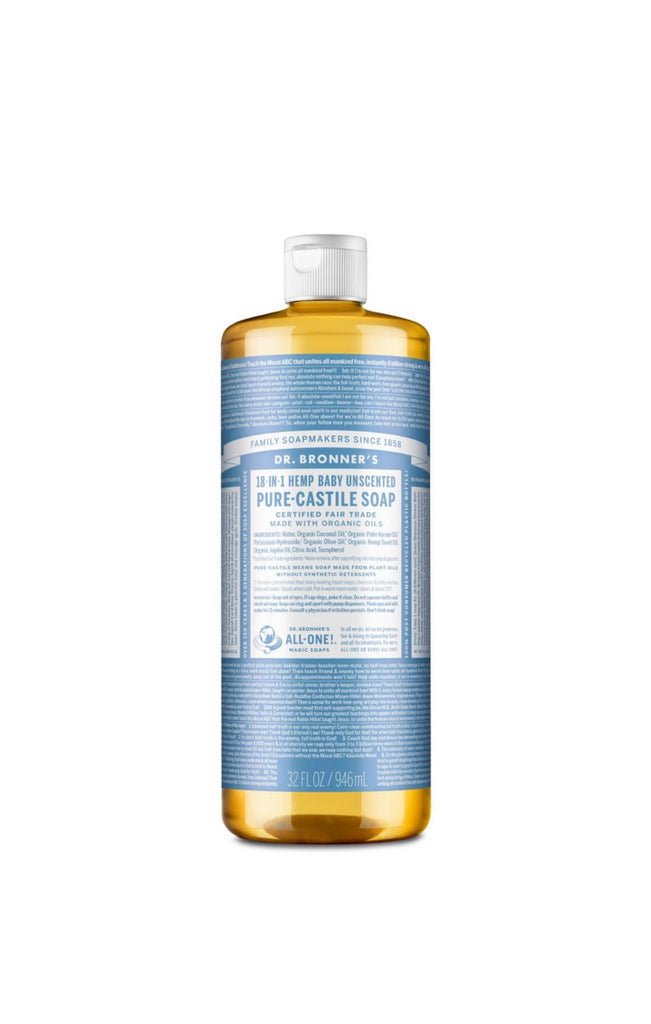 DR BRONNER’S 18-IN-1 HEMP BABY PURE CASTILE LIQUID SOAP UNSCENTED