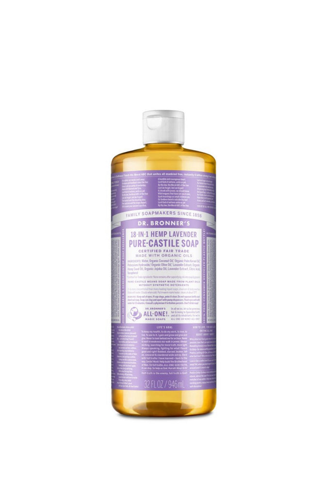 DR BRONNER’S 18 in 1 HEMP PURE CASTILE LIQUID LAVENDER 32 ounces